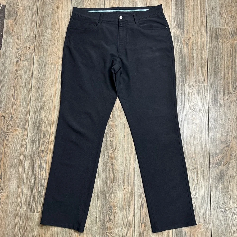 FootJoy FJ Athletic Fit Golf Pants Mens Size 35x34 Black Performance Stretch